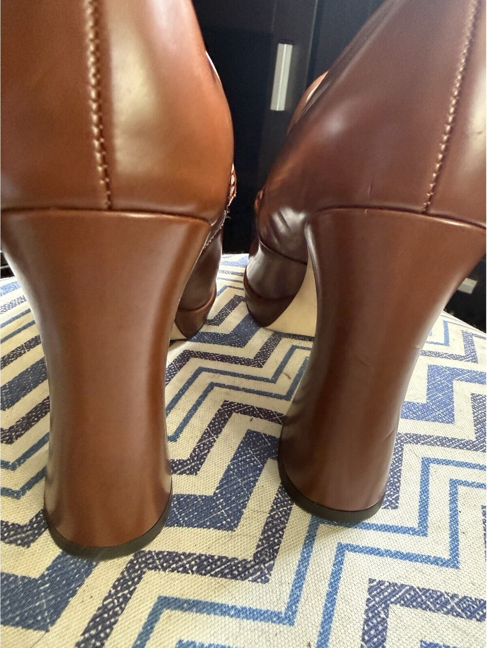 Sam Edelman Women’s Brown Leather Tassel Almond Toe Slip-On Pumps 9.5M - Picture 5 of 8